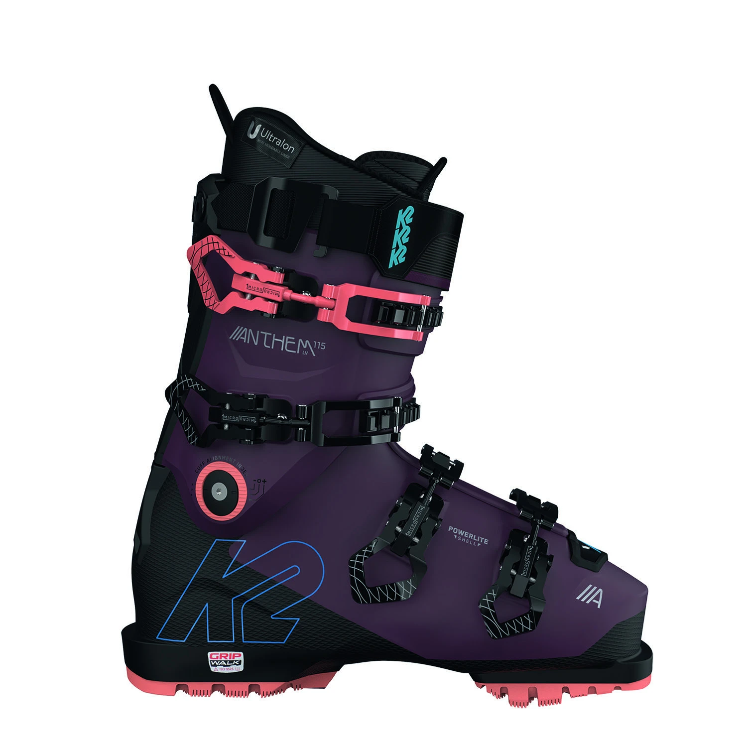 Chaussures De Ski K2 Anthem 115 Lv Gripwalk Violet Noir Femme 1 Chaussures De Ski K2 Anthem 115 Lv Gripwalk Violet Noir Femme