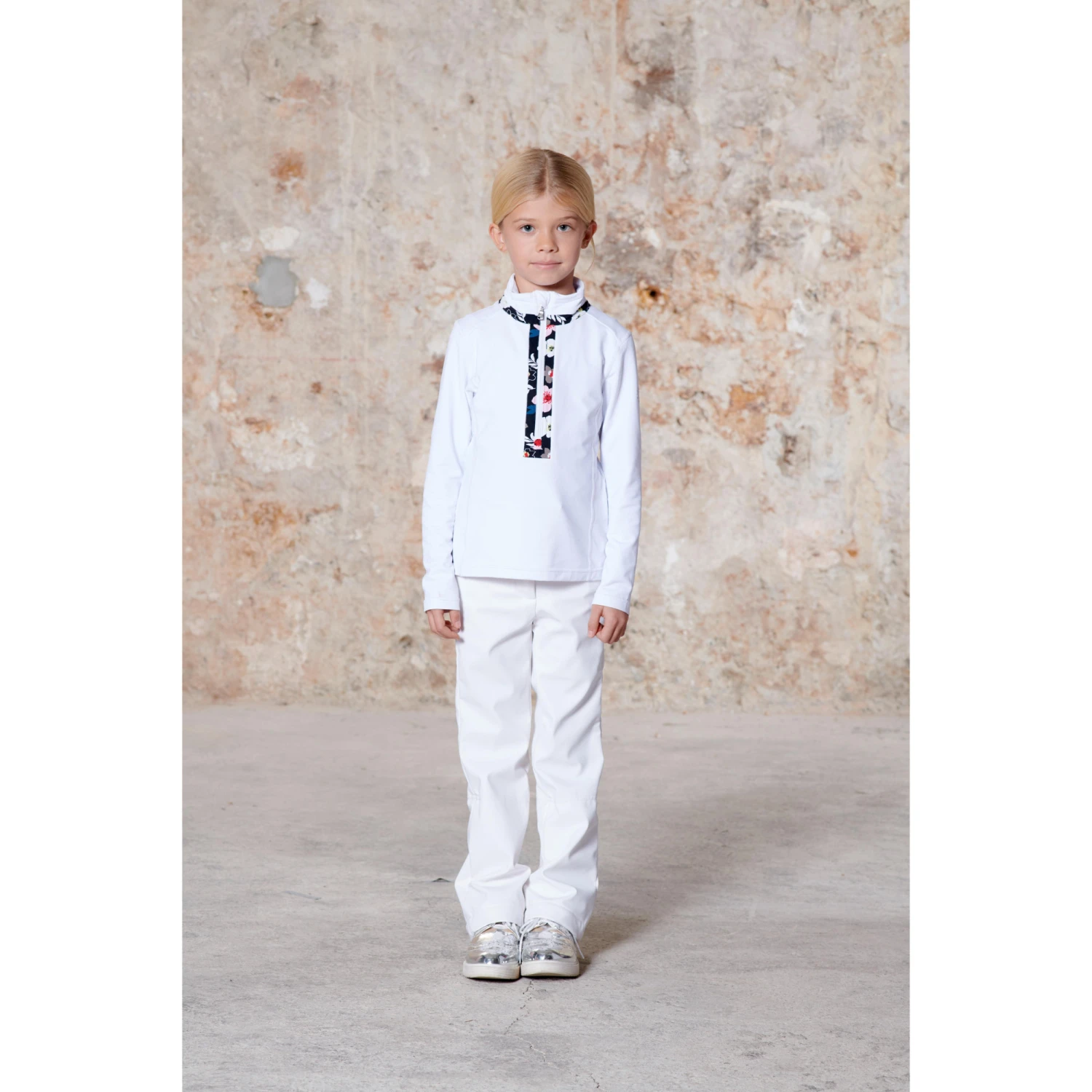 Sous Pull Poivre Blanc 1944 Multico Yellow Fille 2 Sous Pull Poivre Blanc 1944 Multico Yellow Fille – Image 2