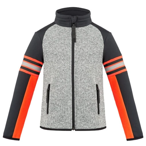 Veste Polaire Poivre Blanc Fleece Jacket 1610 Grey Melange/black Garçon -Volcom Soldes 279623 grey melange black 6