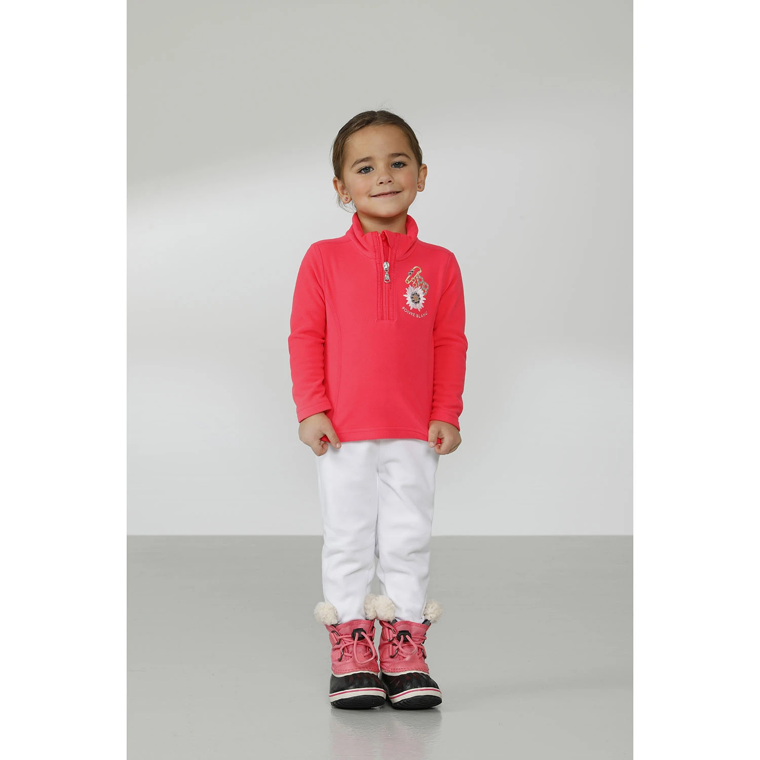 Polaire Micro Fleece Sweater Poivre Blanc 1540 Logo Techno Red 2 Fille 3 Polaire Micro Fleece Sweater Poivre Blanc 1540 Logo Techno Red 2 Fille – Image 3