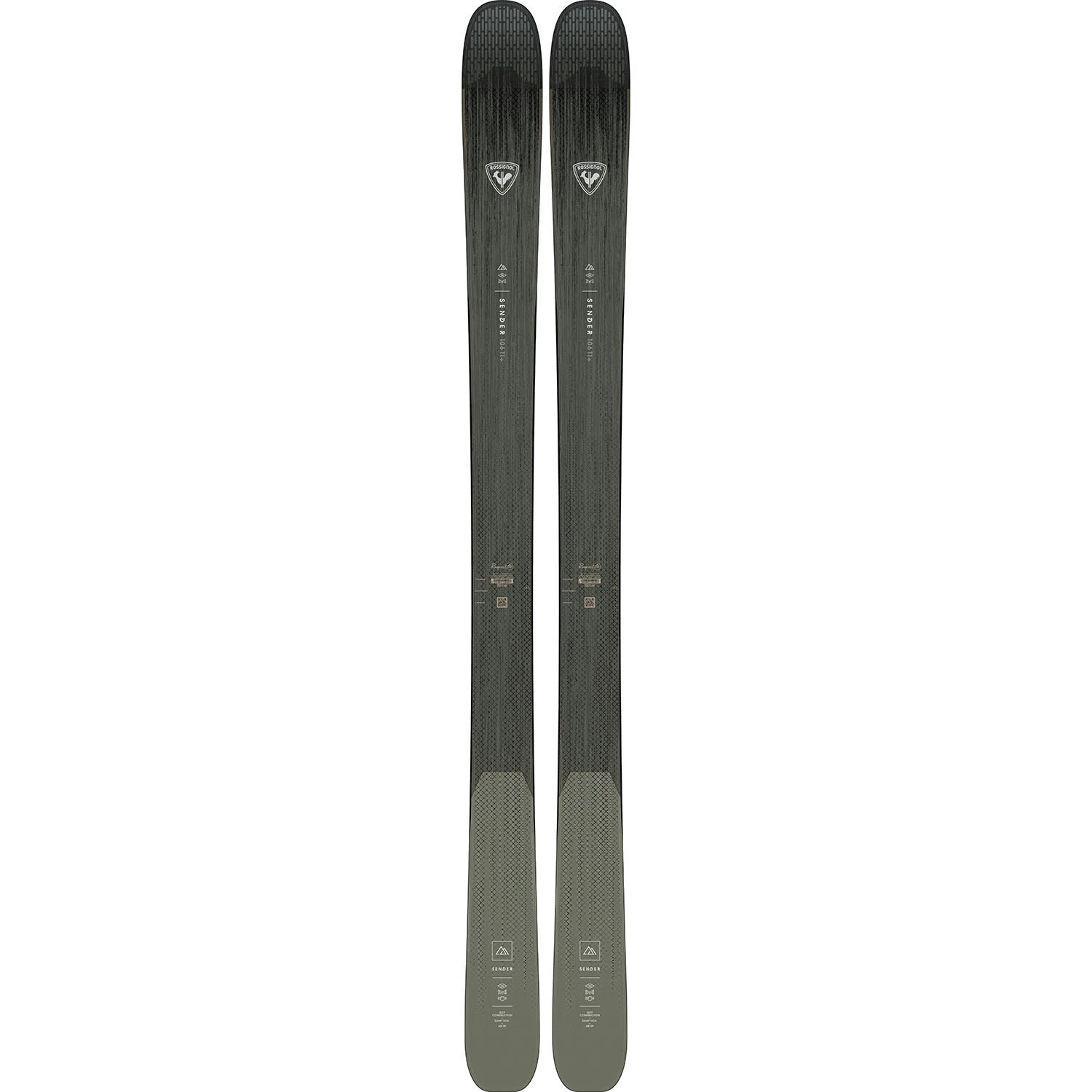 Skis Seul ( Sans Fixations) Rossignol Sender 106 Ti Plus Gris Homme 1 Skis Seul ( Sans Fixations) Rossignol Sender 106 Ti Plus Gris Homme